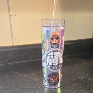 Halloween Jack Skellington Tumbler with Straw